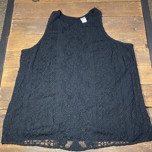 Old Navy Elegant Black Lace Tank Top